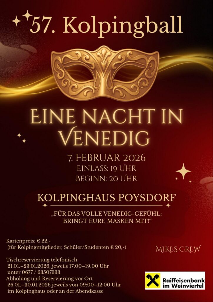 57. Kolpingball, SAVE THE DATE, Kolpingsfamilie Poysdorf